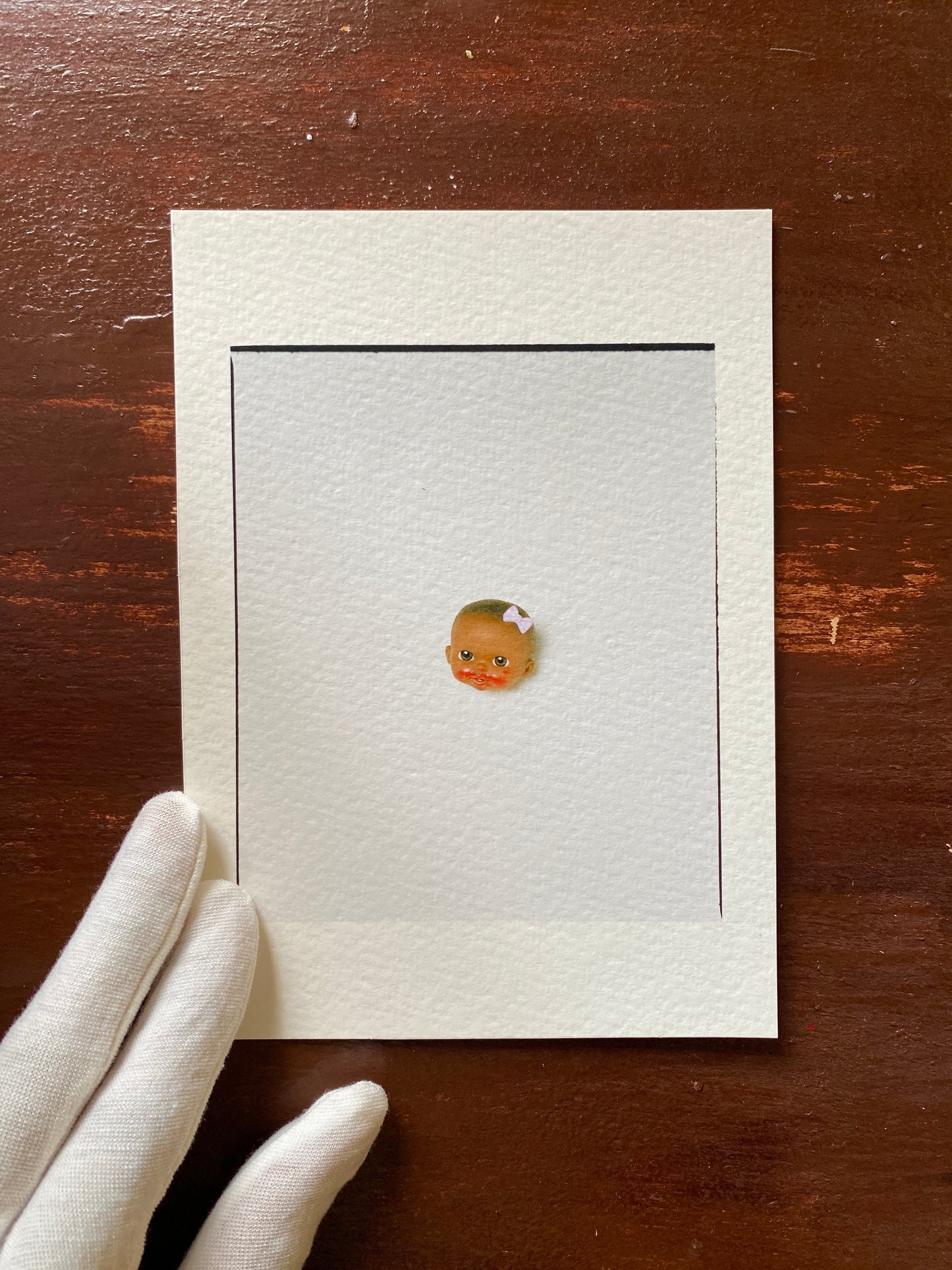 Baby Head [Secret Garden] - 5 x 7 Cotton Print